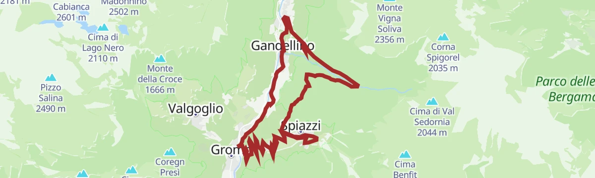 Route map: Val Sedornia in MTB